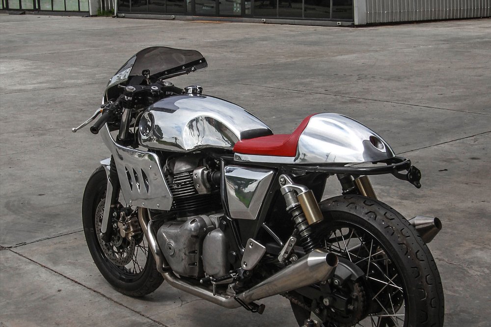 rear view of the chromed sport bike