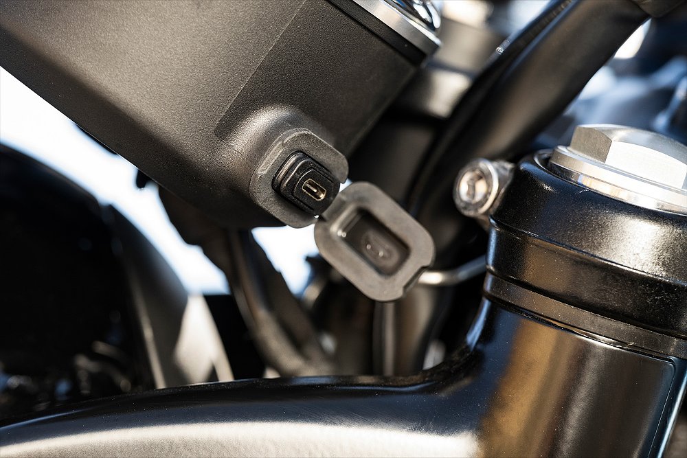 A close-up of the T120's USB-C port.