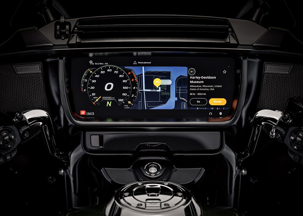 studio photo of the large full-color display in the dashboard